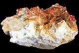 Ruby Red Vanadinite Crystals on Pink Barite - Top Quality #80533-3